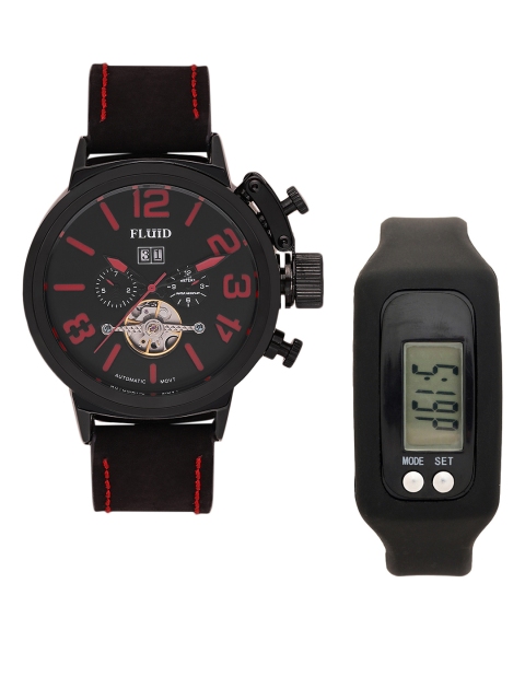 

FLUID Men Watch Gift Set, Black