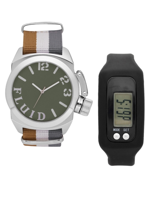 

FLUID Men Watch Gift Set, Grey