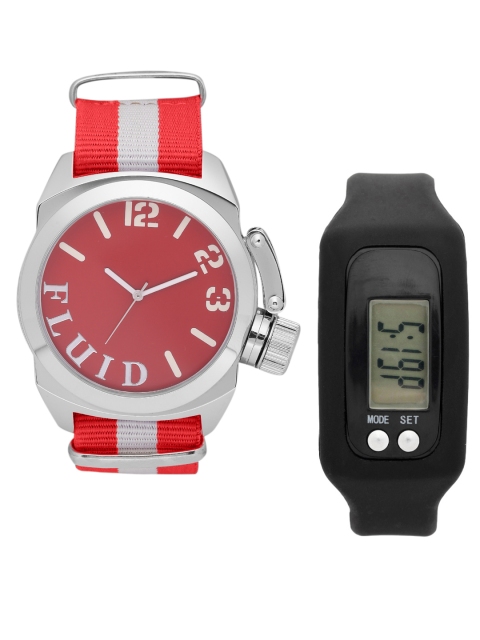 

FLUID Men Watch Gift Set, Red