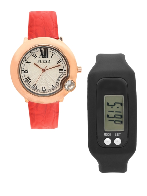 

FLUID Women Watch Gift Set, Off white