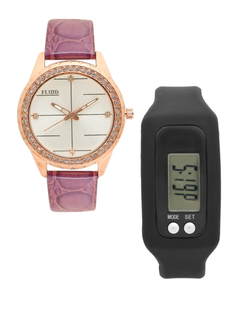 

FLUID Women Watch Gift Set, Silver