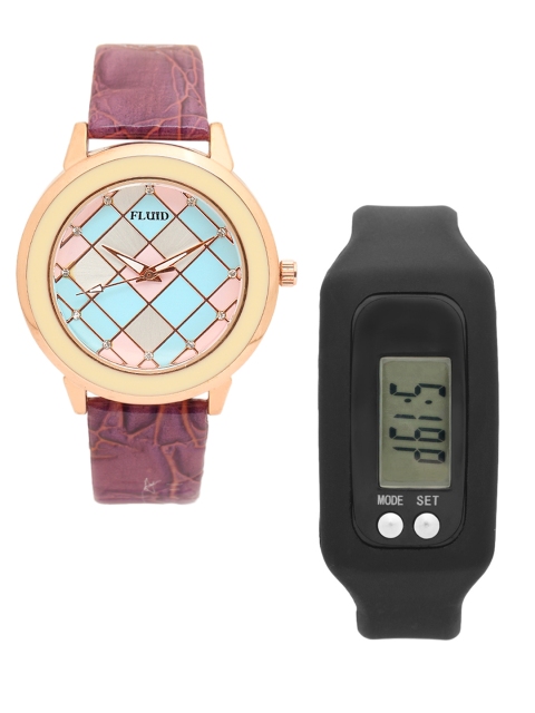 

FLUID Women Watch Gift Set, Blue