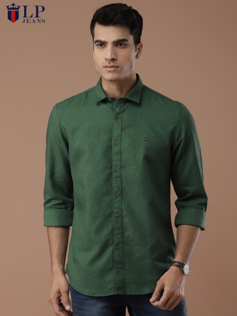 

Louis Philippe Jeans Men Green Super Slim Fit Printed Casual Shirt