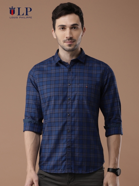

Louis Philippe Sport Men Blue & Black Slim Fit Checked Casual Shirt