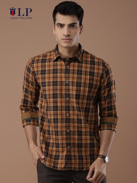 

Louis Philippe Sport Men Brown Super Slim Fit Checked Casual Shirt
