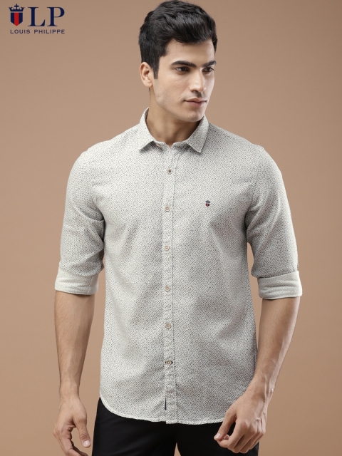 

Louis Philippe Sport Men Grey & Blue Super Slim Fit Printed Casual Shirt