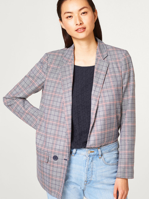 

ESPRIT Women Navy Blue Embroidered Top