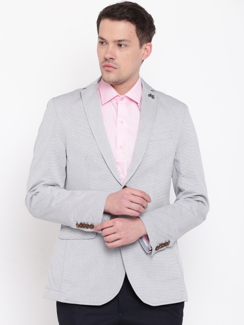 

Blackberrys Grey Slim Fit Single-Breasted Smart Casual Blazer