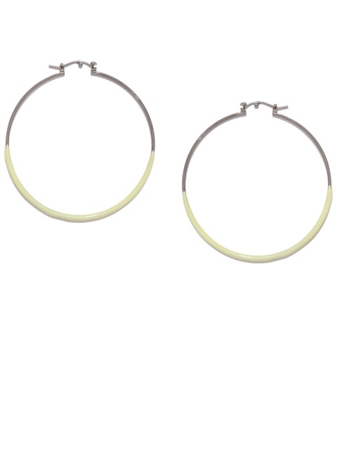 

Accessorize Silver-Toned & Green Circular Hoop Earrings
