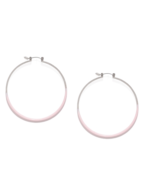 

Accessorize Pink & Silver-Toned Circular Hoop Earrings