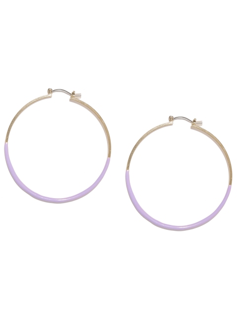 

Accessorize Gold-Toned & Purple Circular Hoop Earrings