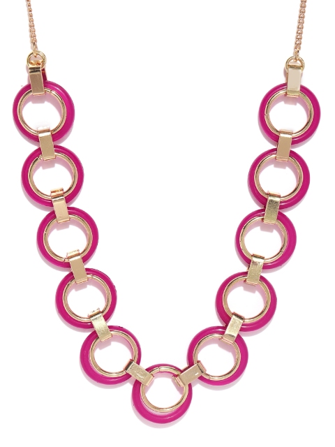 

Accessorize Gold-Toned & Pink Metal Necklace