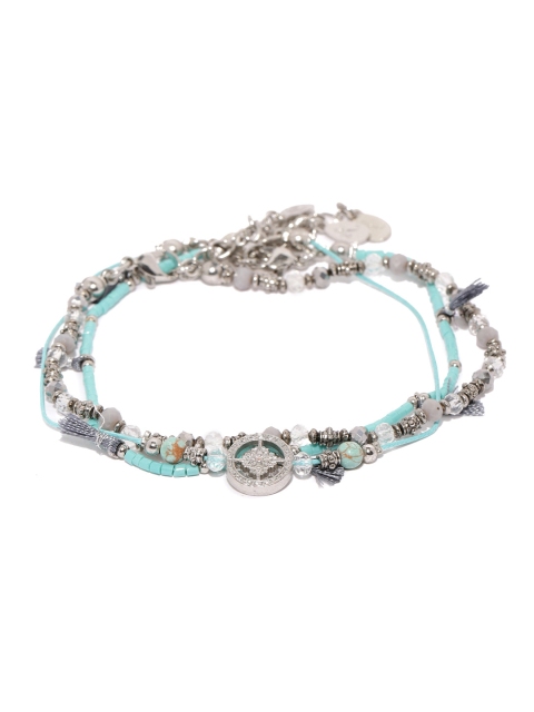 

Accessorize Set of 3 Anklets, Turquoise blue