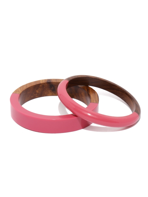 

Accessorize Set of 2 Pink & Brown Mismatch Bangles