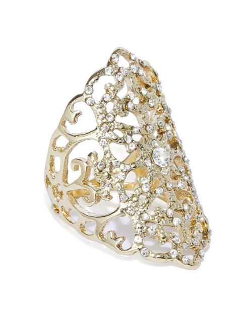 

Accessorize Gold-Toned Stone Studded Finger Ring