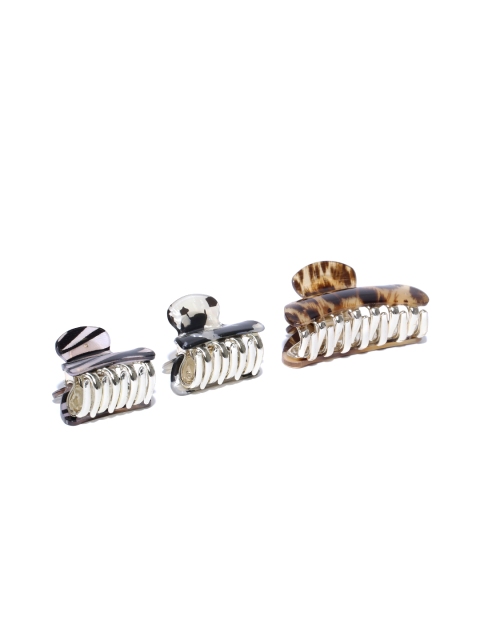 

Accessorize Set of 3 Printed Hair Grasps, Brown