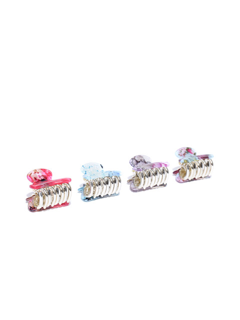 

Accessorize Set of 4 Printed Hair Grasps, Pink