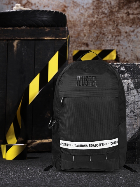 

Roadster Unisex Black Printed & Textured Wind Breaker Backpack