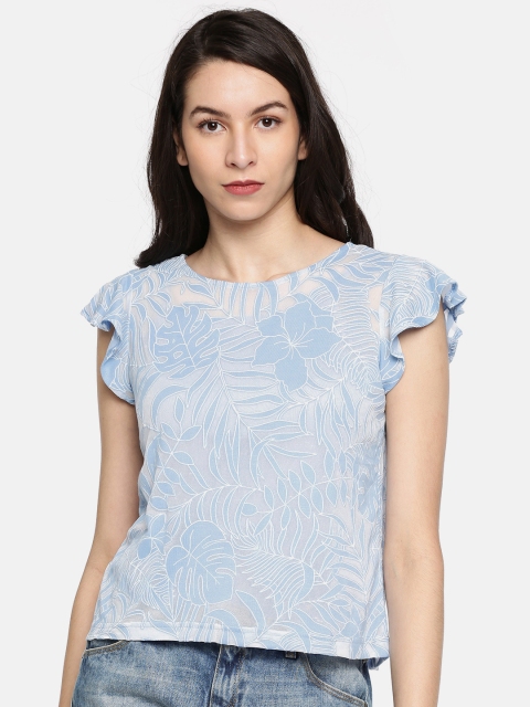 

Lee Cooper Women Blue Printed Top