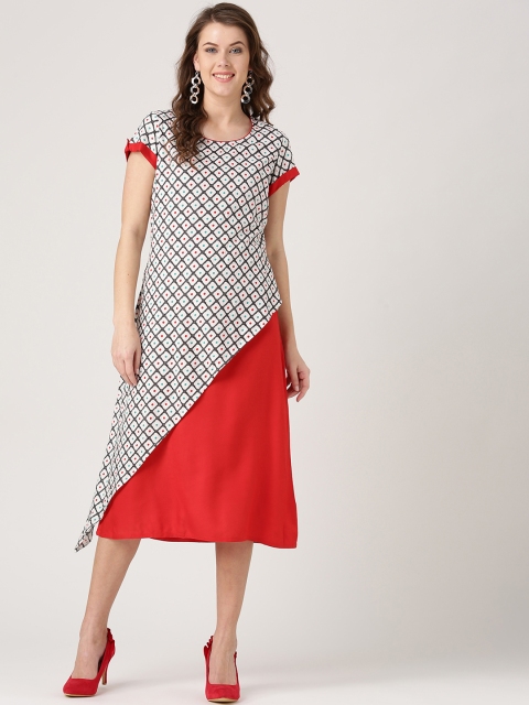 

Jaipur Kurti Women White Printed A-Line Dress