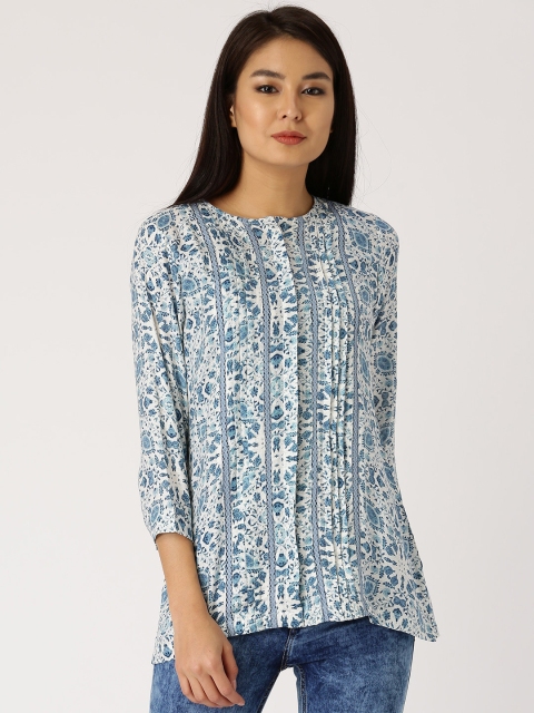 

Jaipur Kurti Women Blue Printed Top