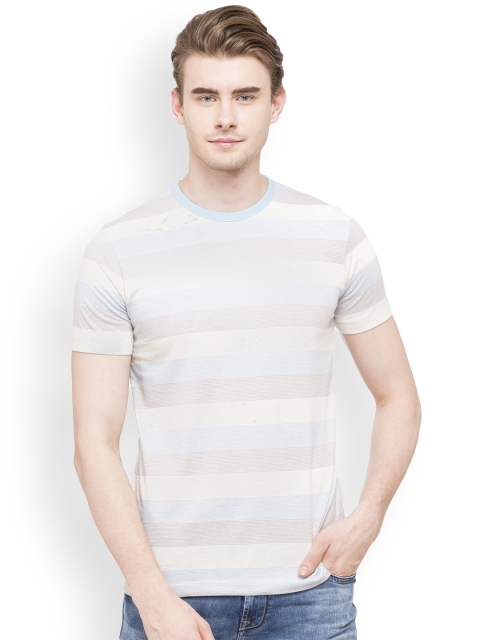 

Globus Men Blue Striped Slim Fit Round Neck T-shirt