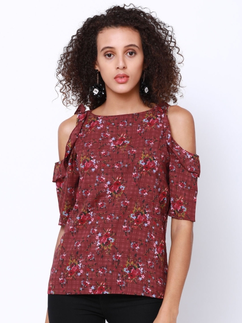 

Tokyo Talkies Women Maroon Printed Top