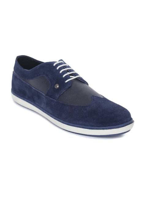 

Numero Uno Men Navy Blue Perforated Leather Brogues