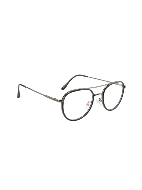 

Ted Smith Unisex Gunmetal-Toned & Black Solid Full Rim Aviator Frames, Metallic