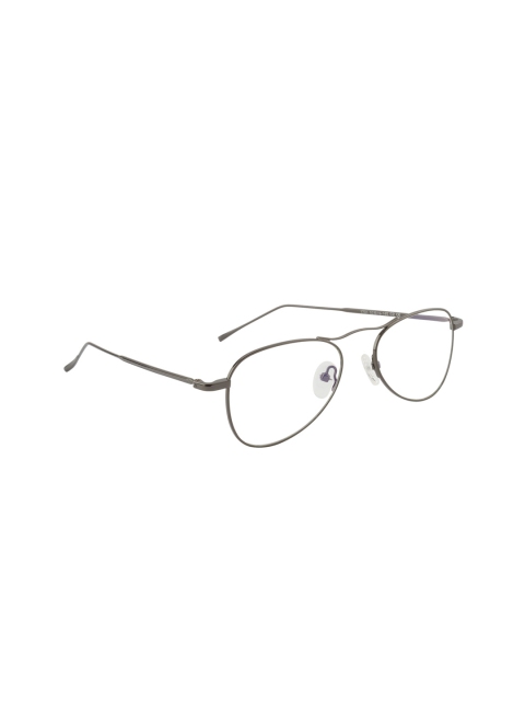 

Ted Smith Unisex Gunmetal-Toned Solid Full Rim Aviator Frames, Metallic