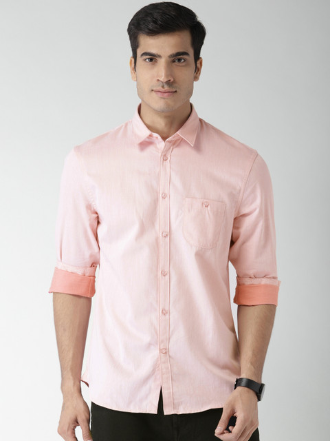 

Celio Men Pink Regular Fit Solid Casual Shirt