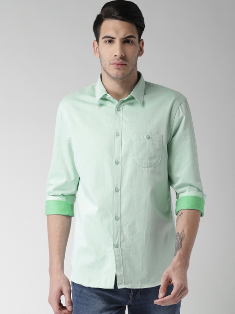 

Celio Men Green Regular Fit Solid Casual Shirt