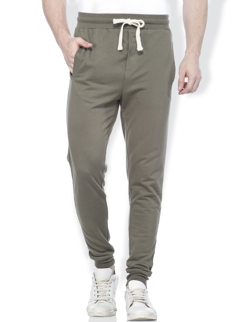 

Tinted Men Olive Brown Slim Fit Solid Joggers