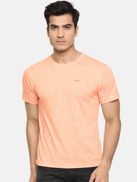 

Park Avenue Men Orange Solid Round Neck T-shirt