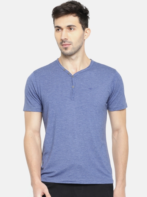 

Park Avenue Men Blue Solid V-Neck Lounge T-shirt PZUC00177