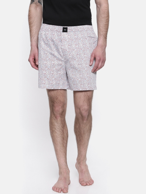 

Park Avenue Men White & Red Printed Lounge Boxer Shorts
