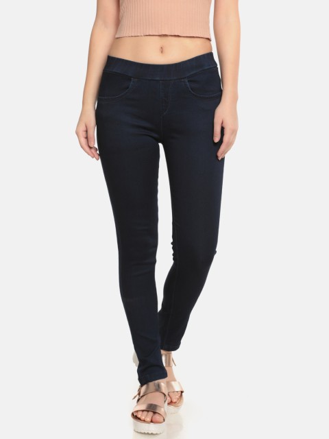 

De Moza Women Blue Knit Pant-Jeggings