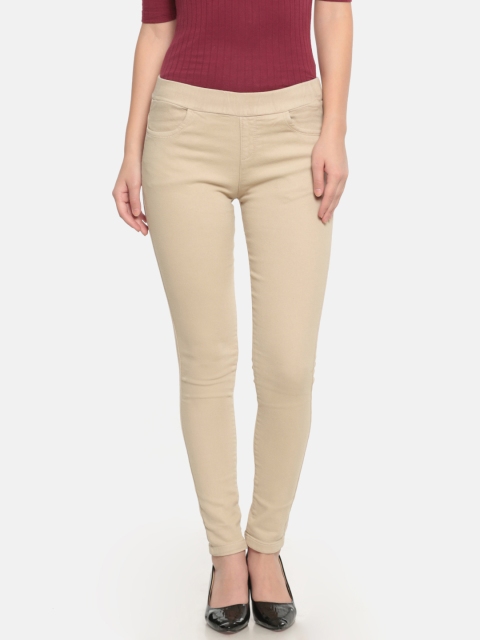 

De Moza Women Beige Knit Pant-Jeggings