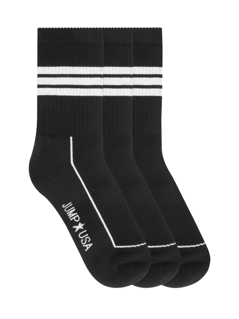 

JUMP USA Men Pack of 3 Above Ankle Length Socks, Black
