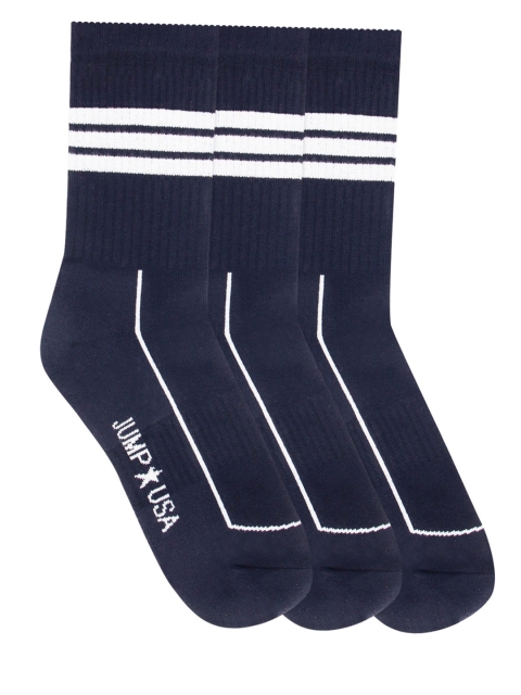 

JUMP USA Men Pack of 3 Above Ankle Length Socks, Navy blue