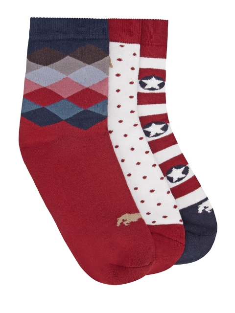 

JUMP USA Men Pack of 3 Ankle Length Socks, Multi