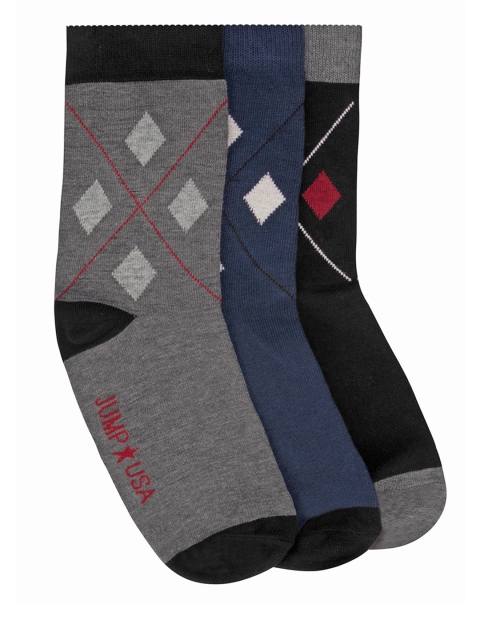 

JUMP USA Men Pack of 3 Above Length Socks, Black