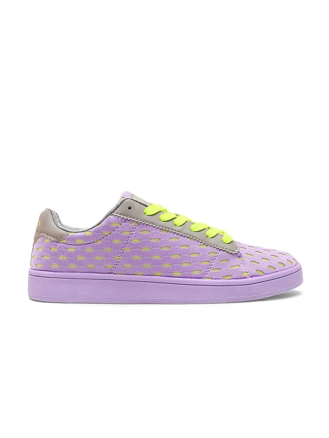 

United Colors of Benetton Women Lavender Woven Design Sneakers