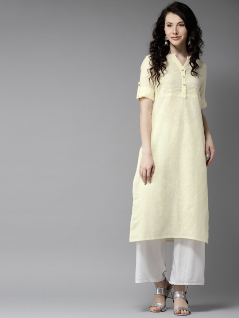 

Moda Rapido Women Off-White Solid Straight Kurta