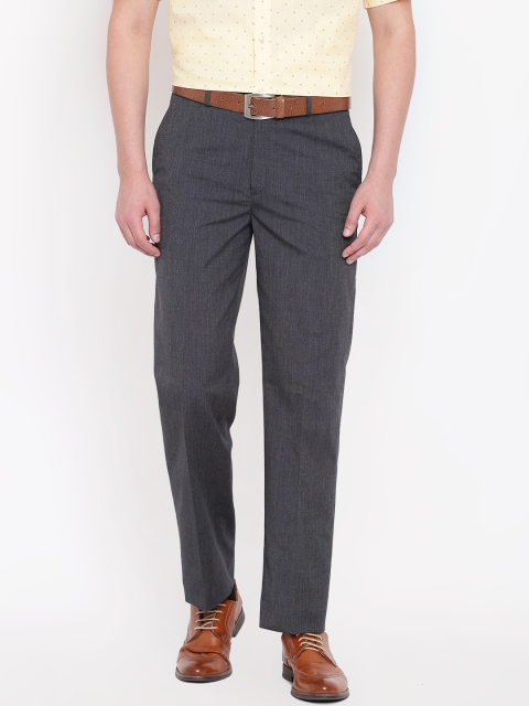 

Wills Lifestyle Men Charcoal Grey Regular Fit Solid Formal Trousers