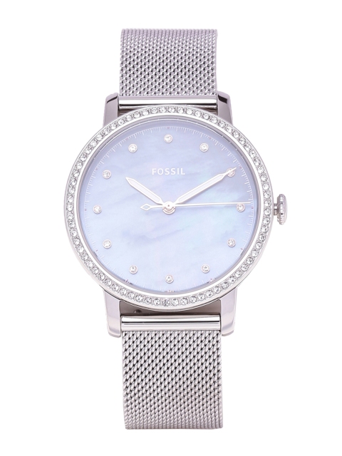 

Fossil Women Silver-Toned & Blue Analogue Watch ES4313I