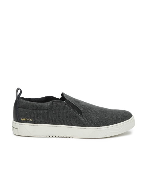 

GAS Men Charcoal Grey ROSS CVS Slip-On Sneakers