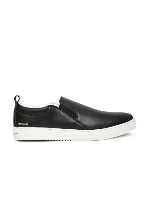 

GAS Men Black ROSS LTX Slip-On Leather Sneakers
