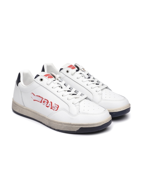 

GAS Men White TEAM BASE Leather Sneakers