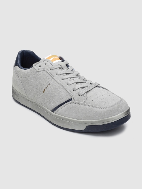 

GAS Men Grey Solid Ronny SD Leather Sneakers